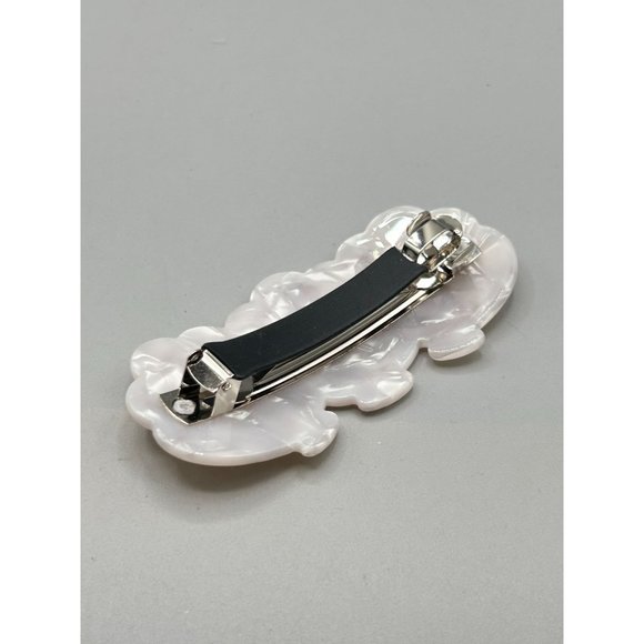 Pearlescent Hair Barrette Seashell Design Gold Accents Vintage Hair Accessories - Picture 4 of 7